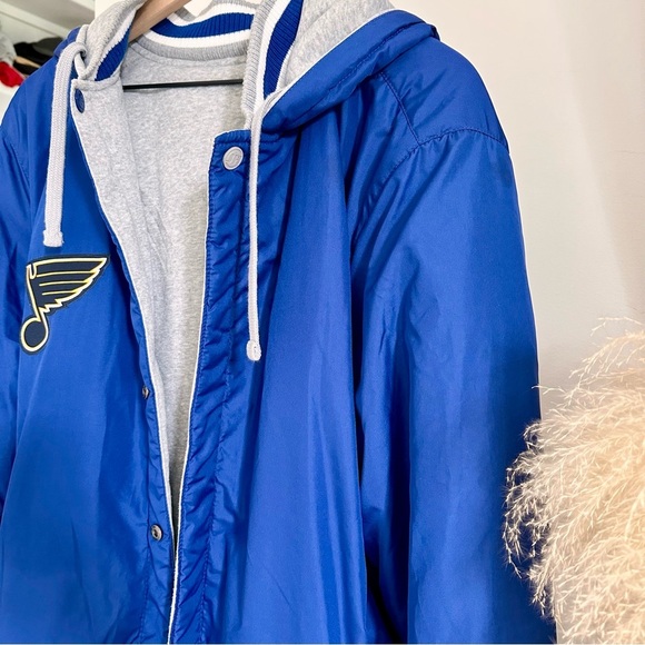 NHL St. Louis Blues Reversible Varsity Jacket Logos Royal & Grey JHD XL - Picture 9 of 12